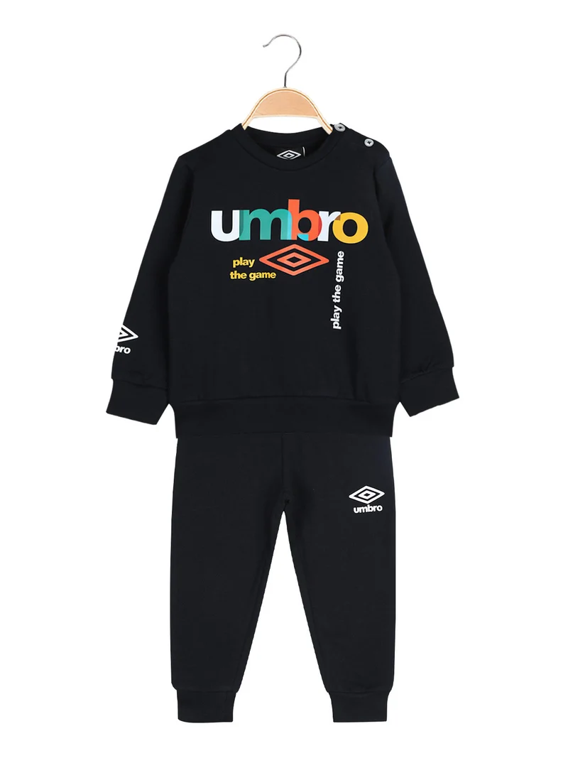 Completo tuta 2 pezzi da neonato in felpa con logo - blu scuro