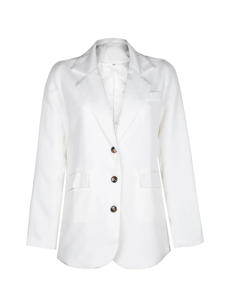 Blazer donna con bottoni - bianco
