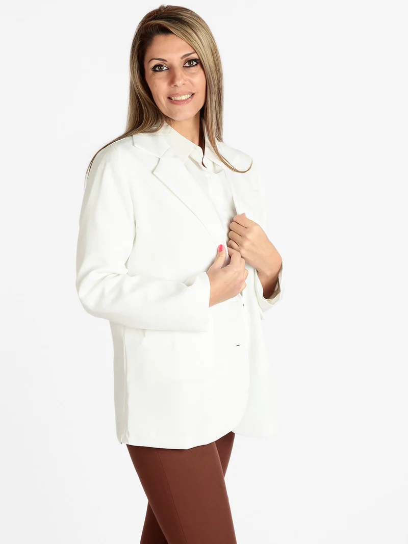 Blazer donna con bottoni - bianco