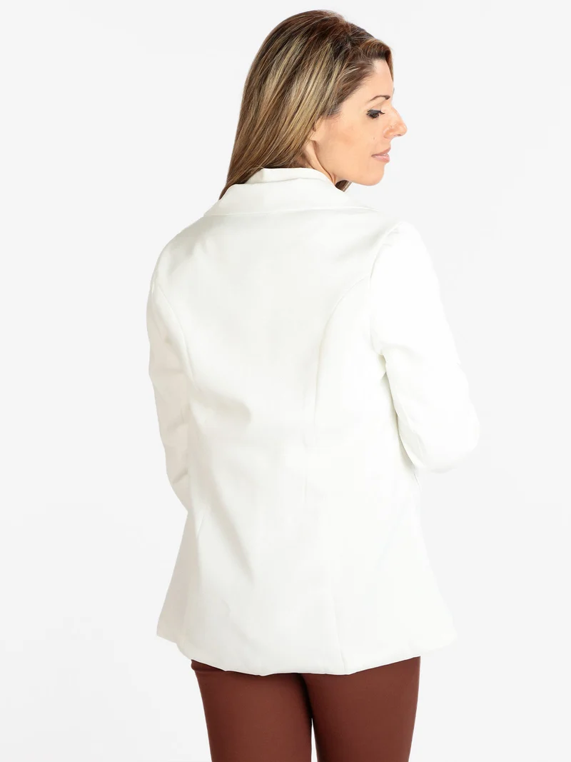 Blazer donna con bottoni - bianco