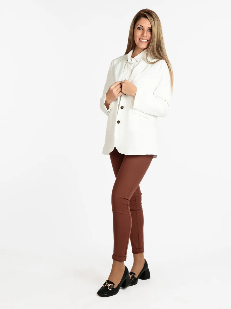 Blazer donna con bottoni - bianco