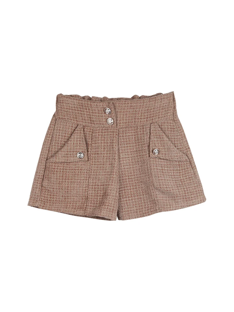 Shorts da bambina in tessuto - khaki