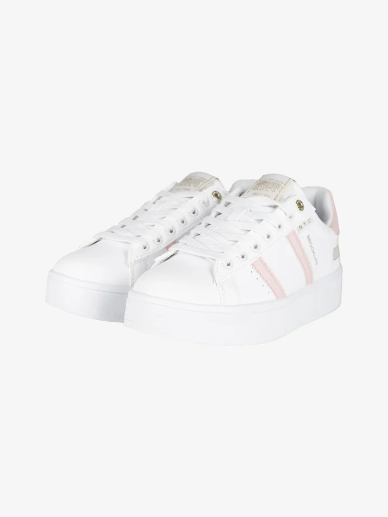 Sneakers stringata donna con platform - rosa