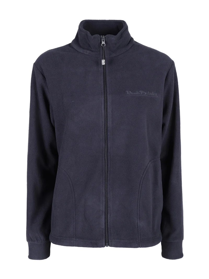 Felpa in pile da donna con zip - blu scuro