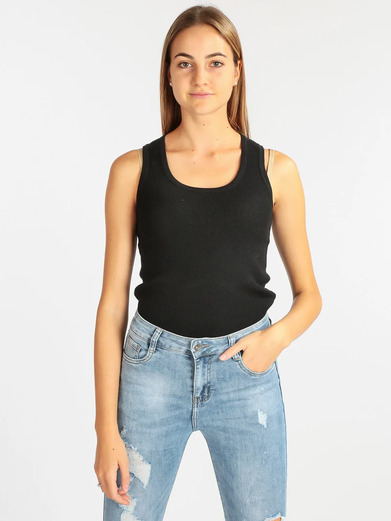 Top da donna in maglia - nero