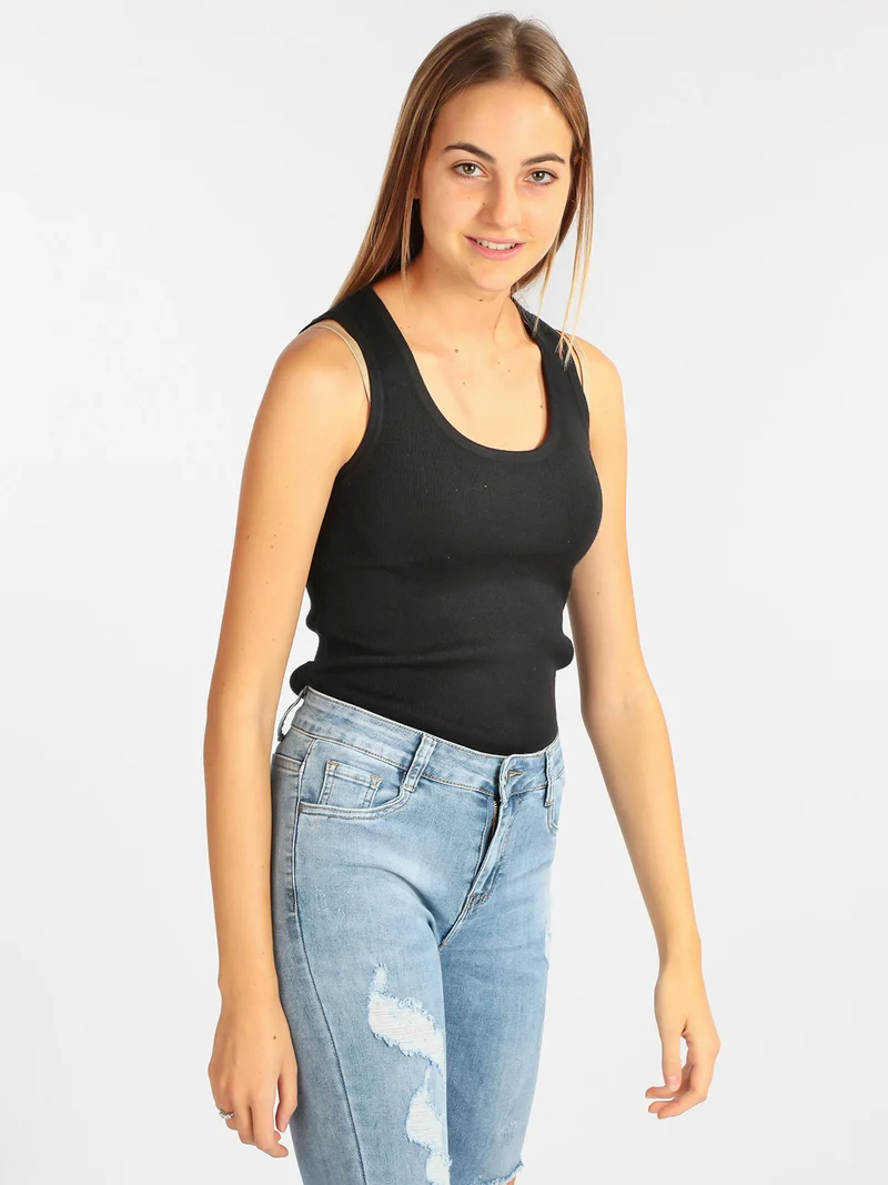 Top da donna in maglia - nero