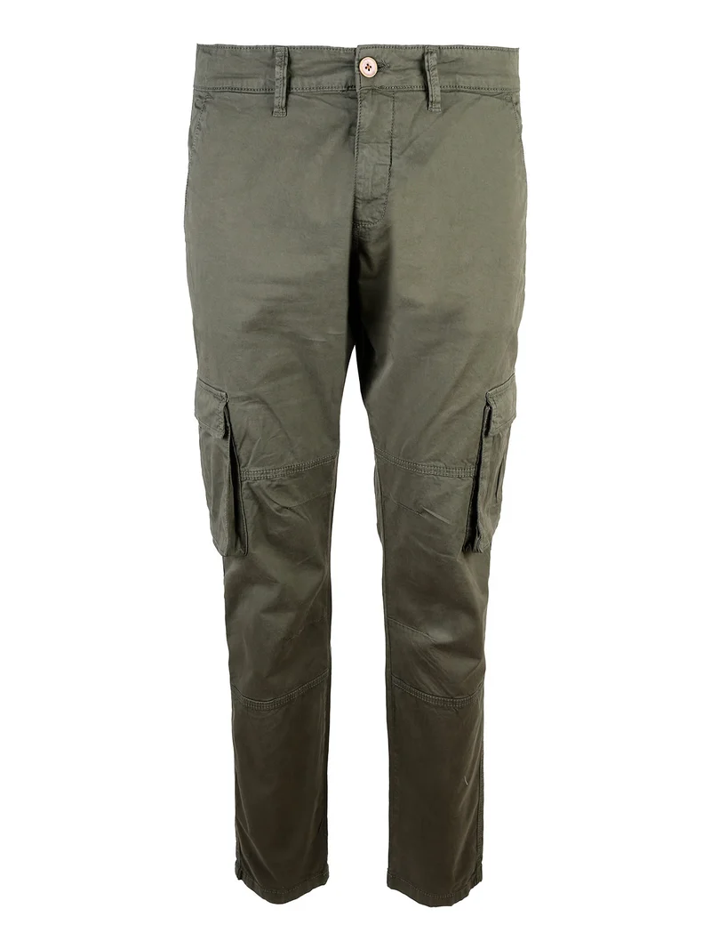 Pantaloni cargo da uomo slim fit in cotone - militare
