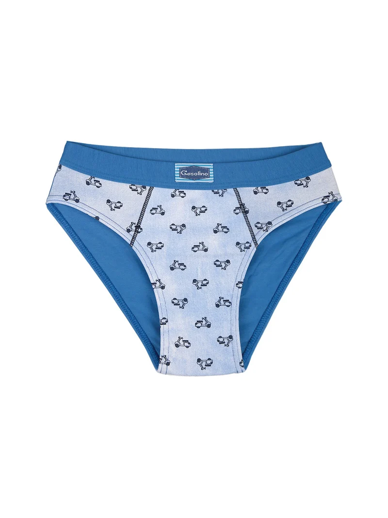 Slip da bambino in cotone con stampe - azzurro