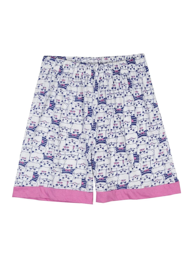 Pigiama corto in cotone 2 pezzi - fucsia