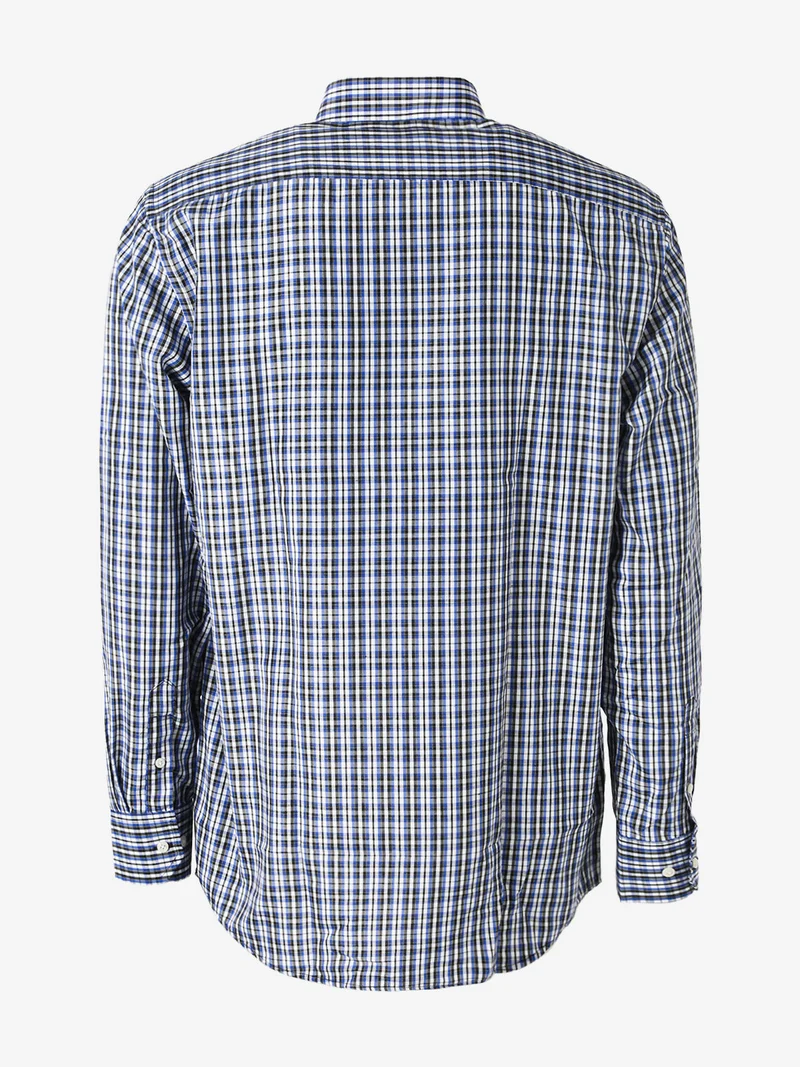 Camicia da uomo a quadretti con maniche lunghe - bluette