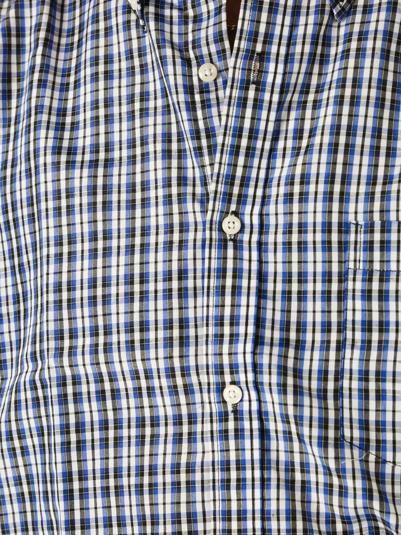 Camicia da uomo a quadretti con maniche lunghe - bluette