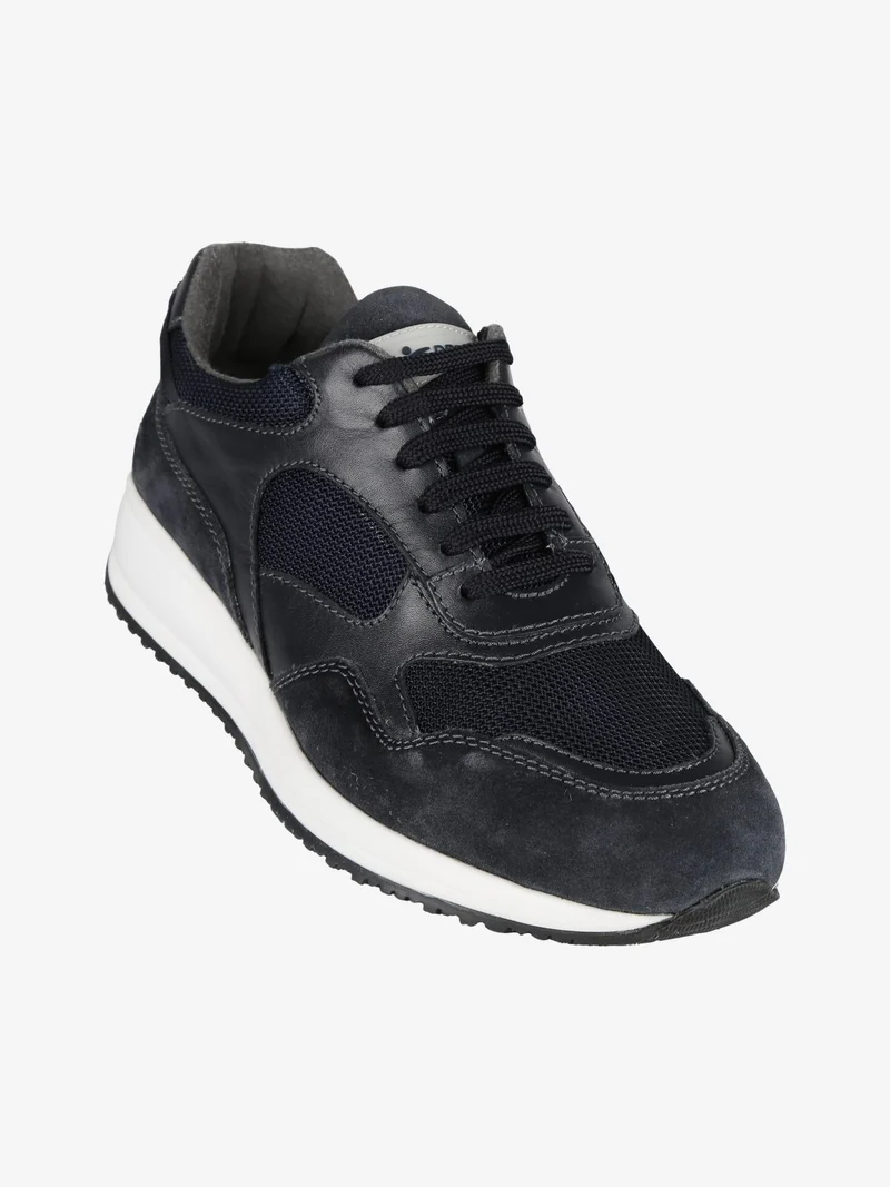 Sneakers in pelle da uomo - blu scuro