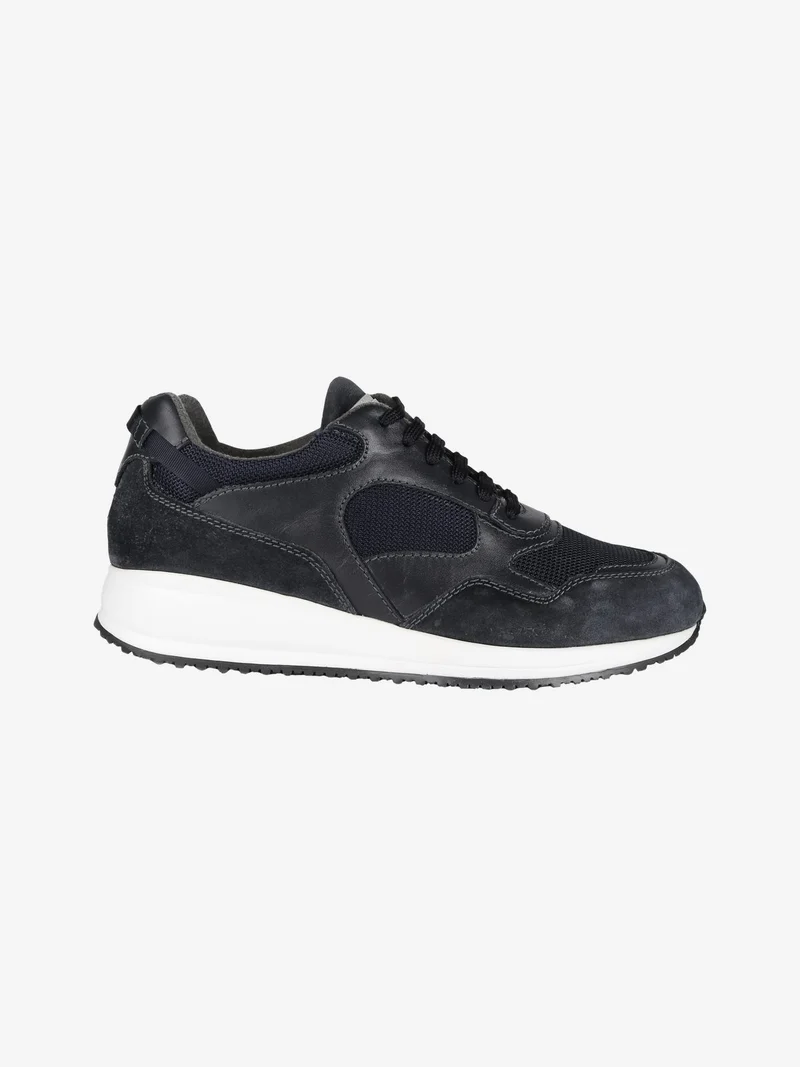 Sneakers in pelle da uomo - blu scuro