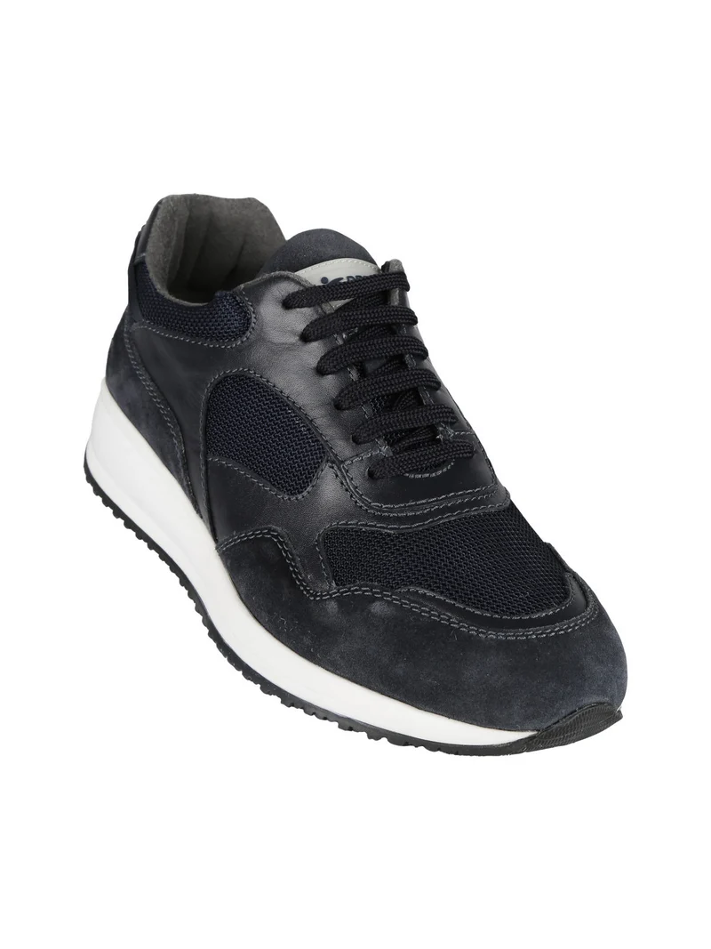 Sneakers in pelle da uomo - blu scuro