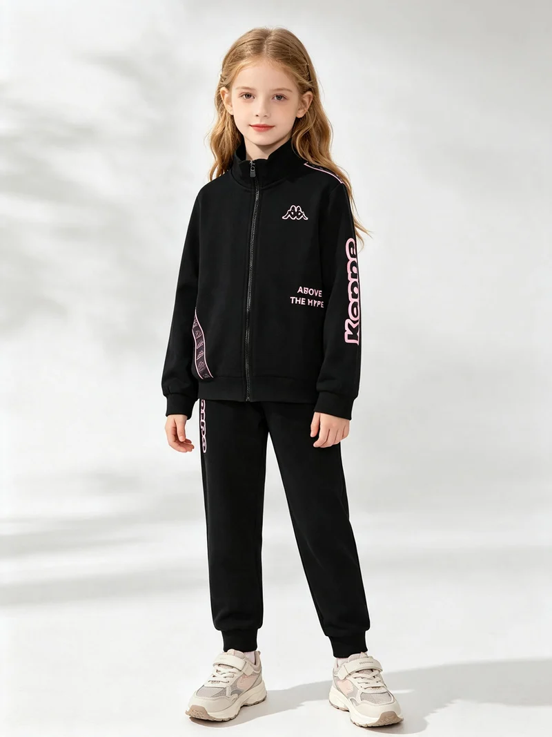 Completo da ragazza 2 pezzi con zip - nero