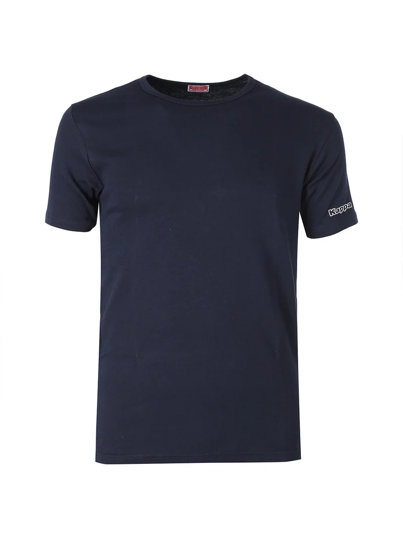 Maglia manica corta da uomo in caldo cotone - blu scuro