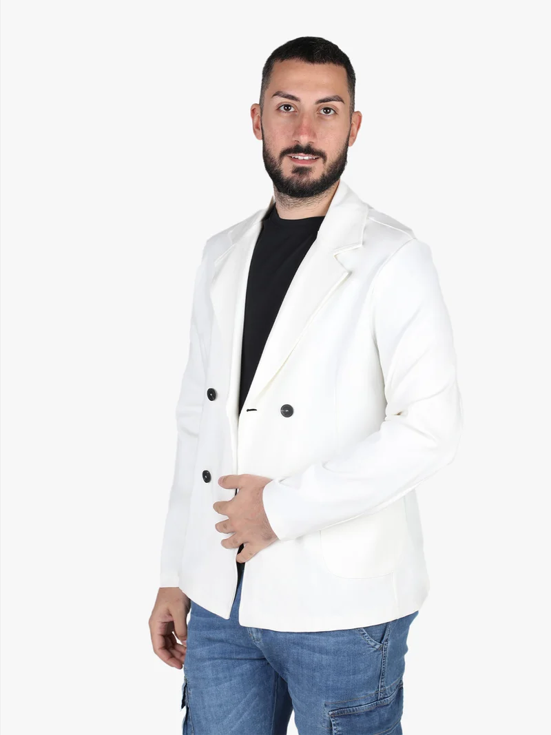 Giacca da uomo a doppiopetto - bianco