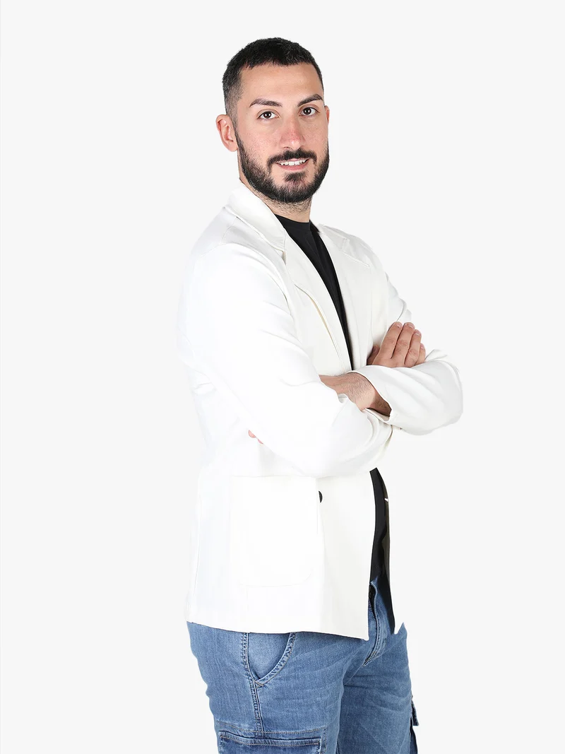 Giacca da uomo a doppiopetto - bianco