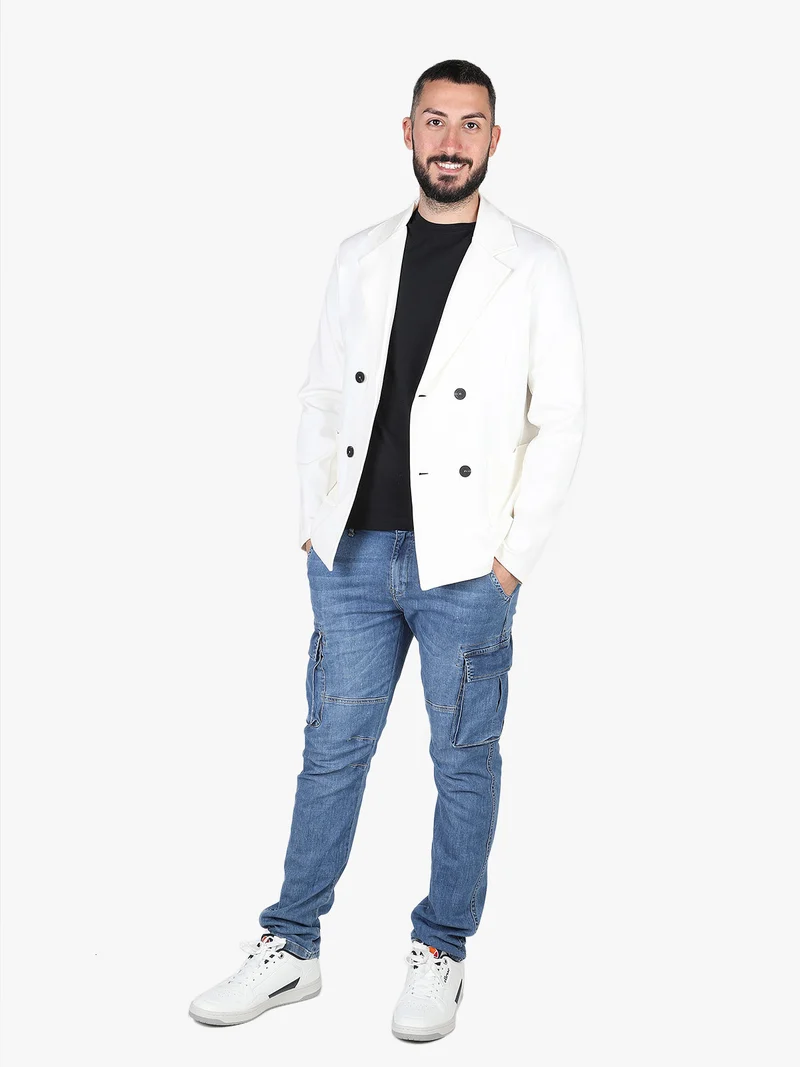 Giacca da uomo a doppiopetto - bianco