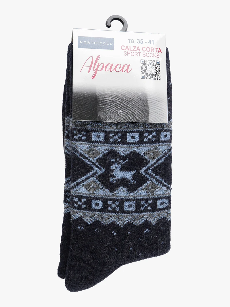 Calze corte da donna in misto lana alpaca - blu scuro