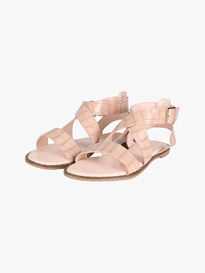 Sandali bassi donna con intreccio - rosa