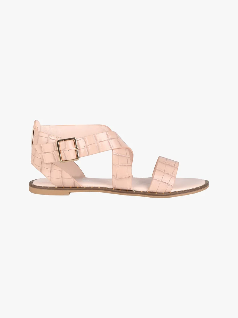 Sandali bassi donna con intreccio - rosa