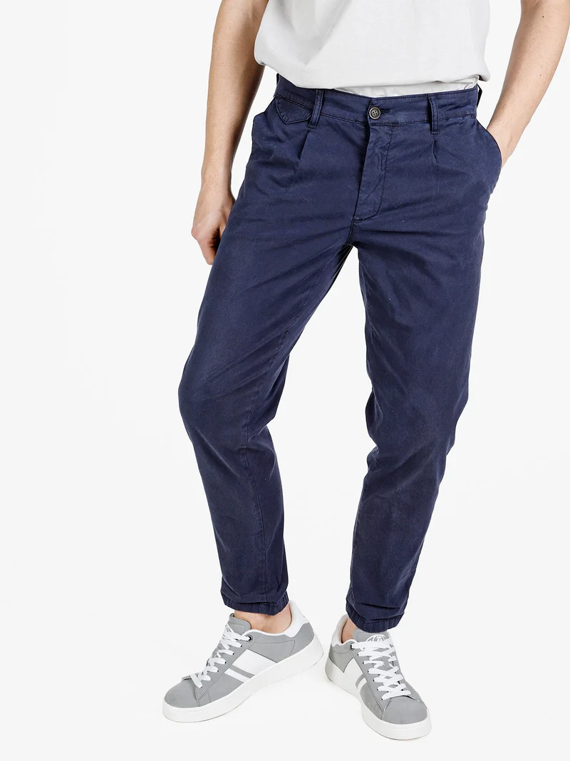 Pantaloni casual da uomo slim fit - blu scuro