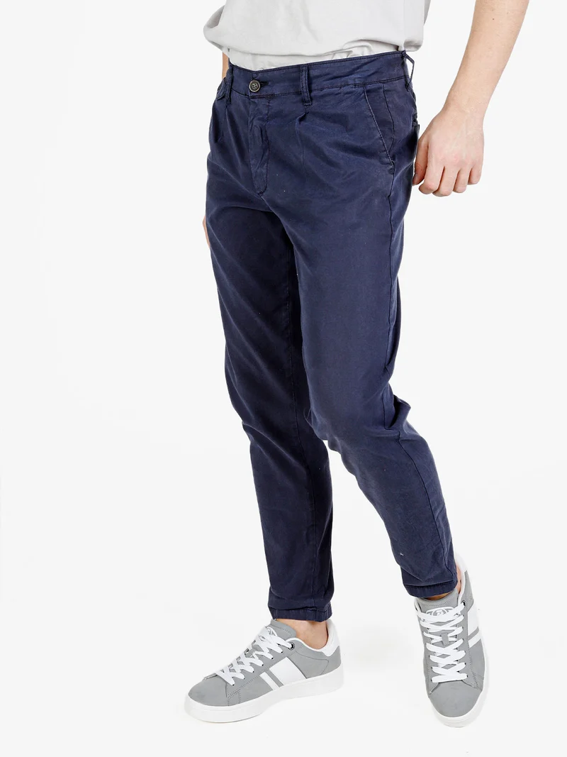 Pantaloni casual da uomo slim fit - blu scuro