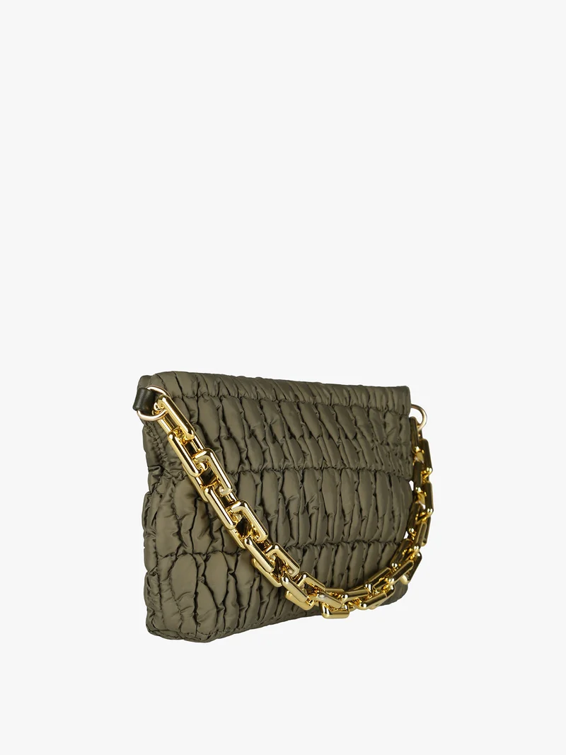 Borsa donna trapuntata con tracolla - verde
