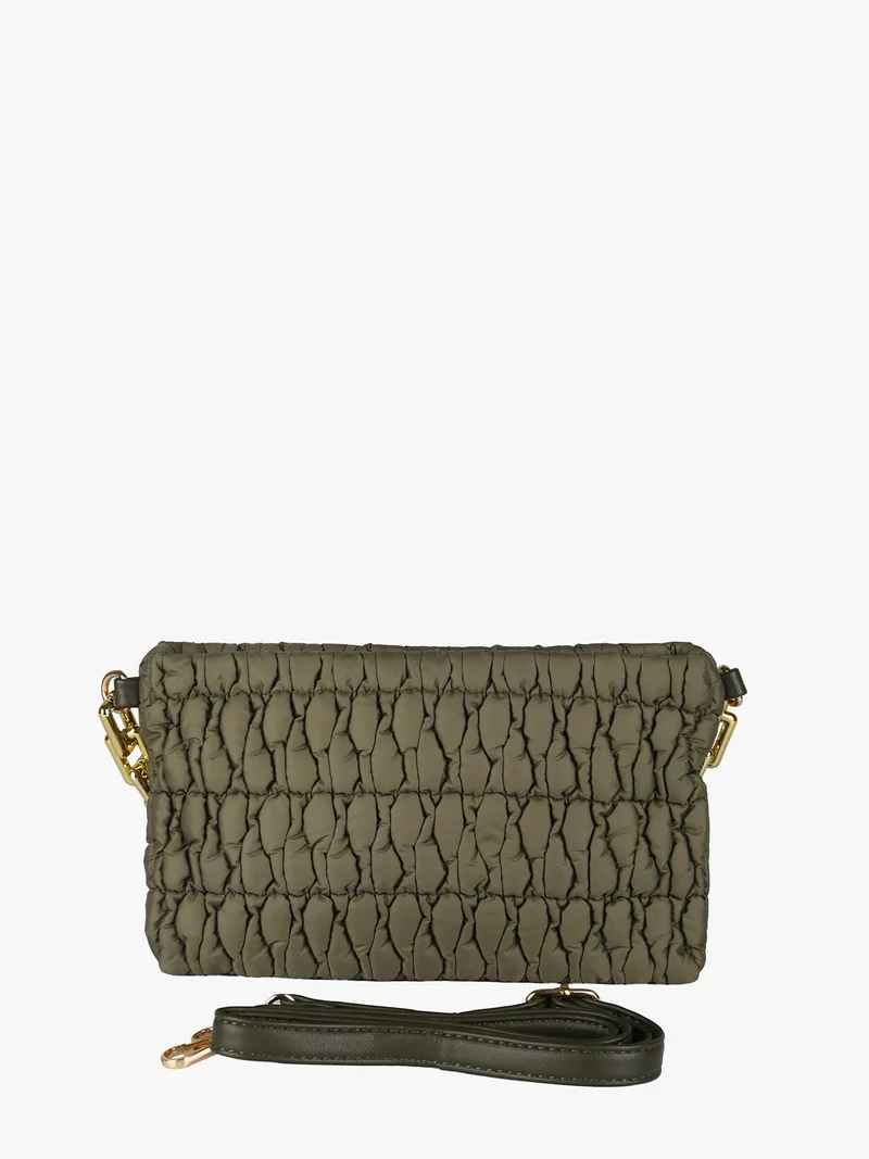Borsa donna trapuntata con tracolla - verde