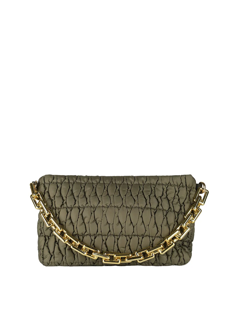 Borsa donna trapuntata con tracolla - verde