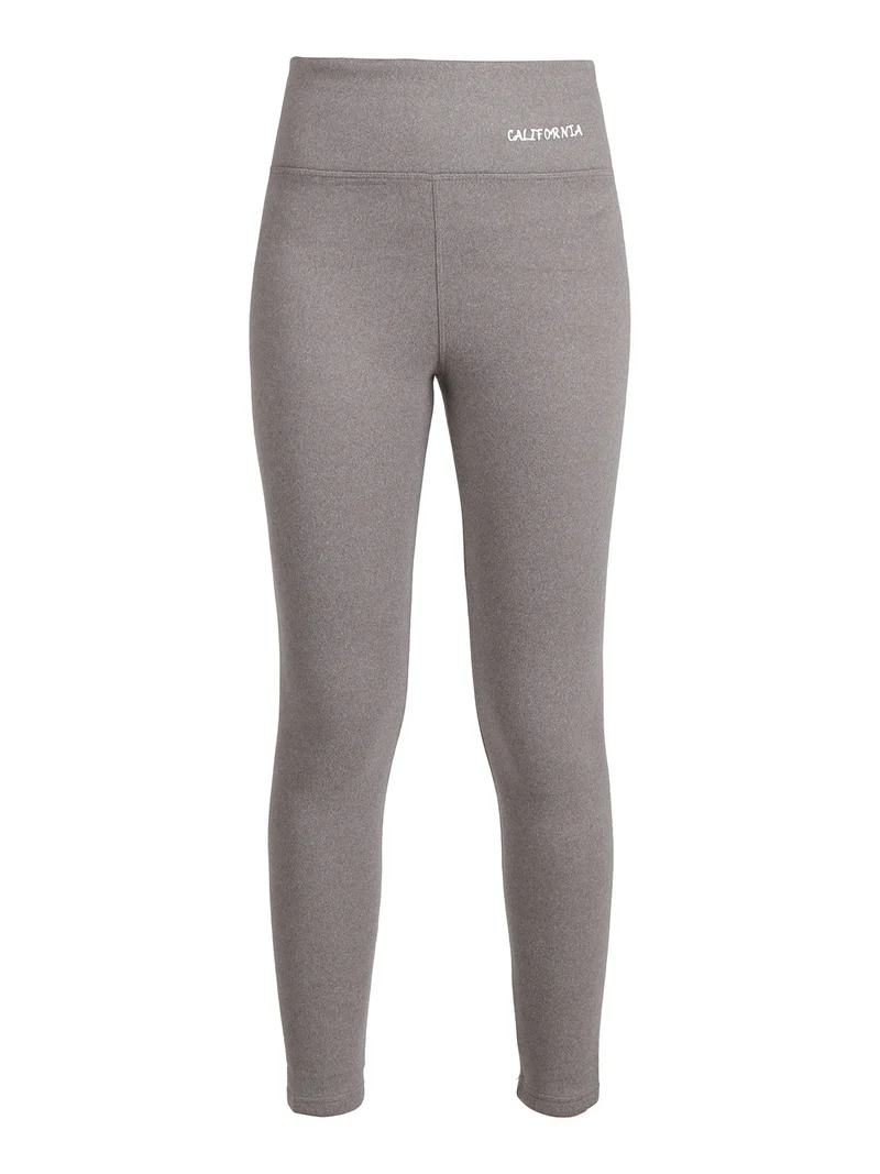 Leggings donna in pile - grigio