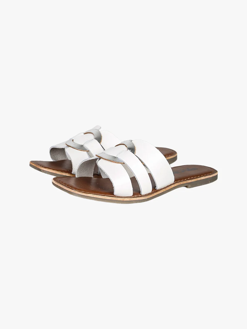 Ciabatte donna in pelle - bianco