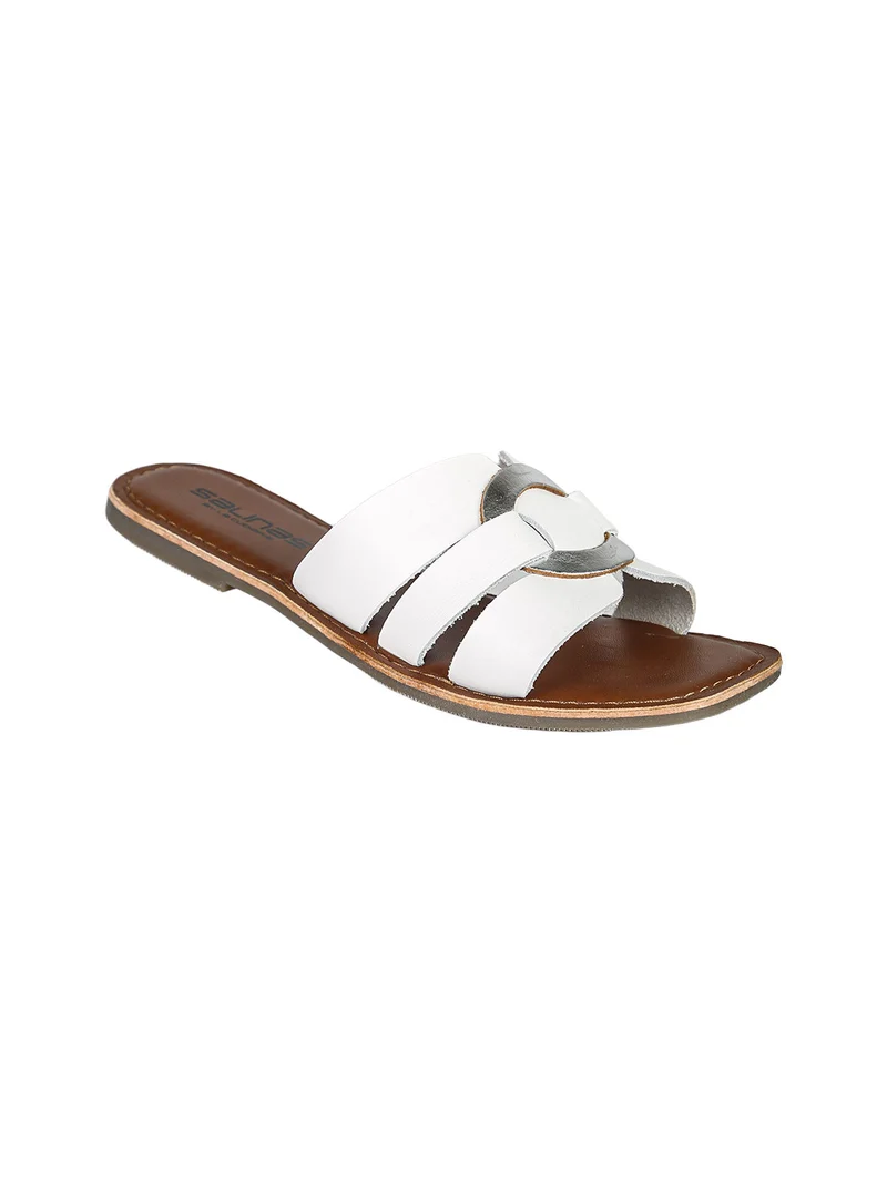 Ciabatte donna in pelle - bianco