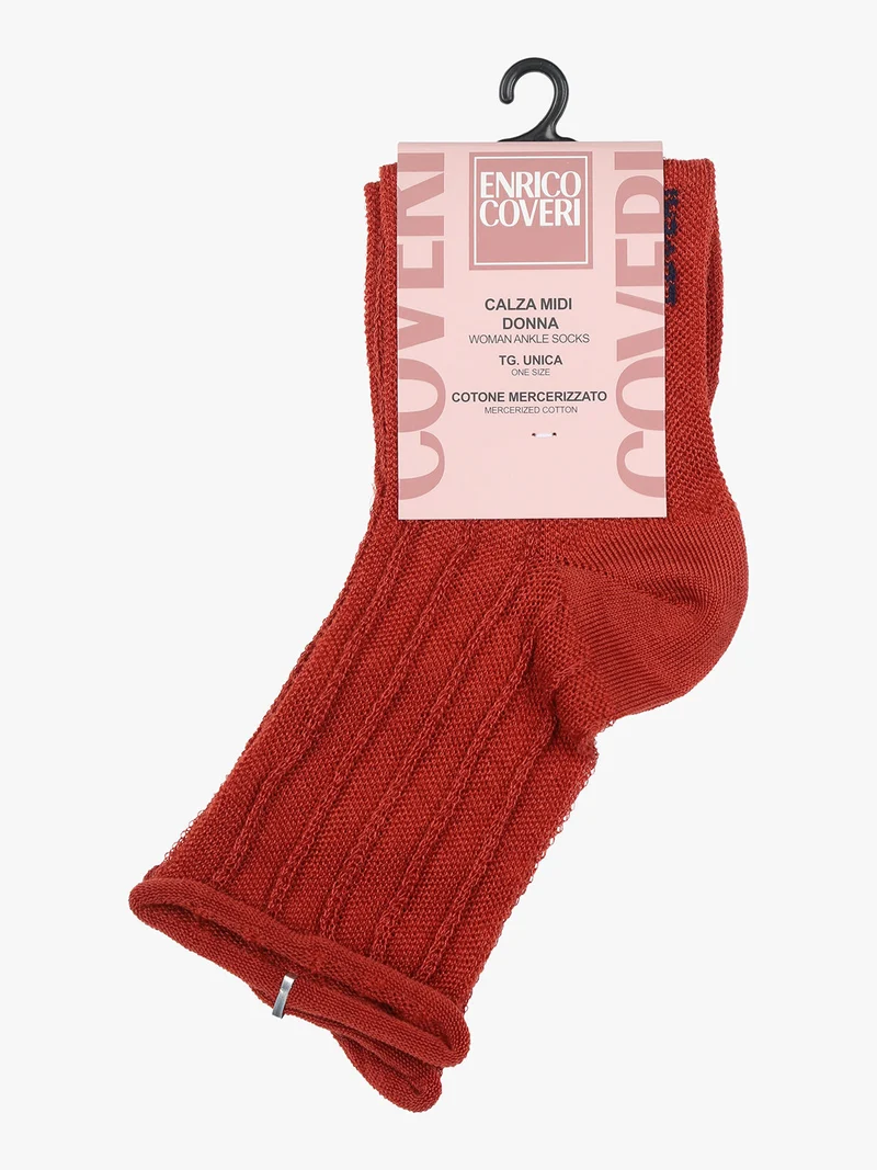 Calze donna midi in cotone mercerizzato - arancione