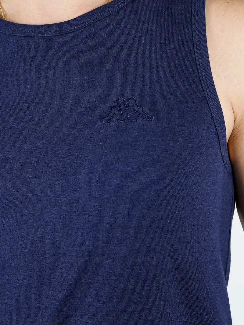 Canotta uomo in cotone con logo - blu scuro