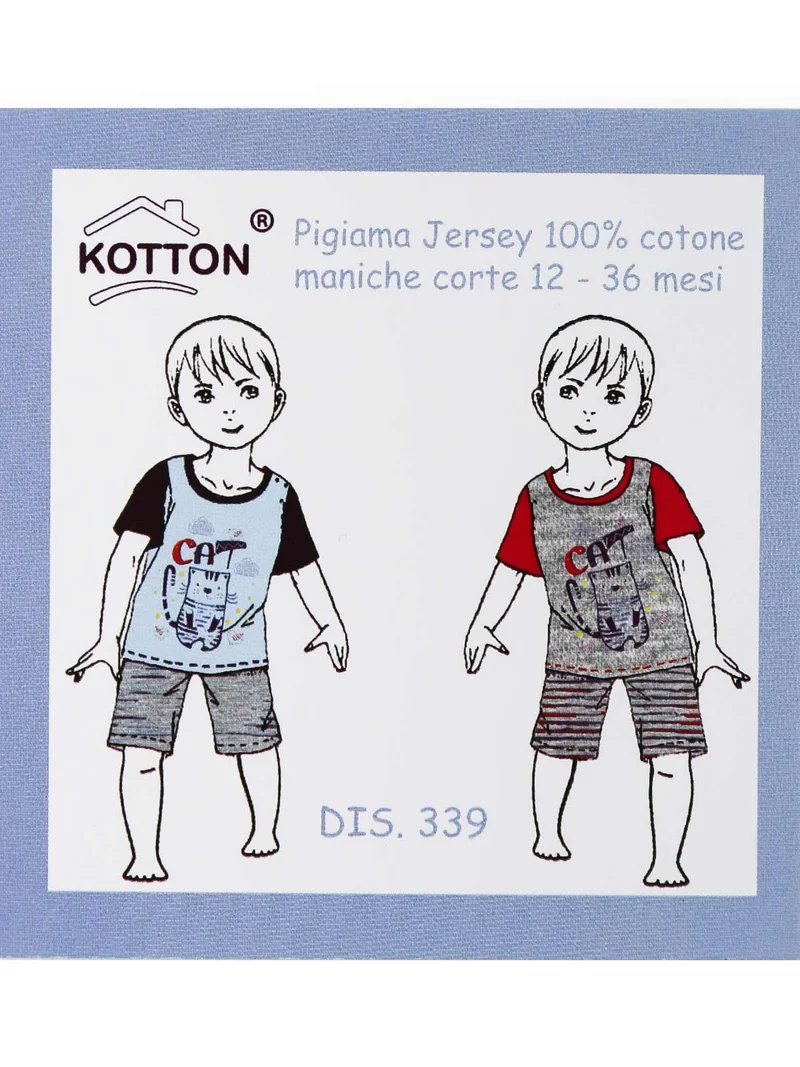 Pigiama corto neonato in cotone - grigio