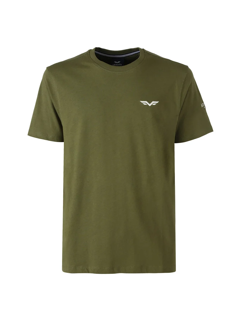 T-shirt girocollo da uomo in cotone - militare