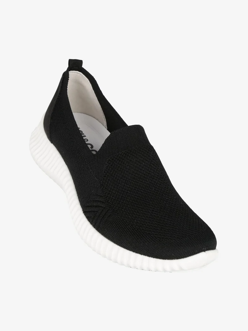 Sneakers donna in tessuto modello slip on - nero