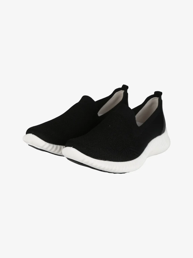 Sneakers donna in tessuto modello slip on - nero