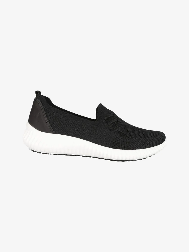 Sneakers donna in tessuto modello slip on - nero