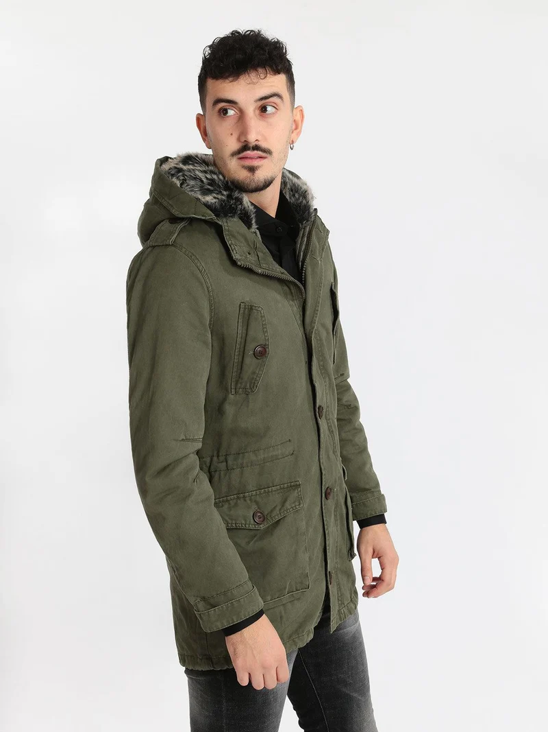 Parka sfoderabile con cappuccio - verde