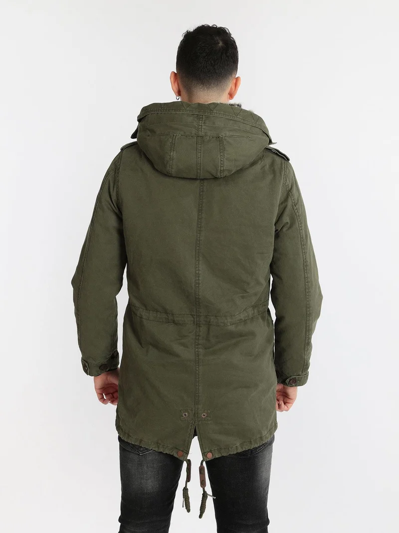 Parka sfoderabile con cappuccio - verde