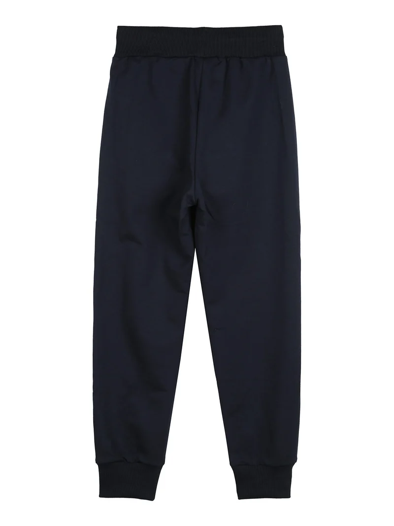 Pantaloni tuta da ragazzo con coulisse e polsini - blu scuro