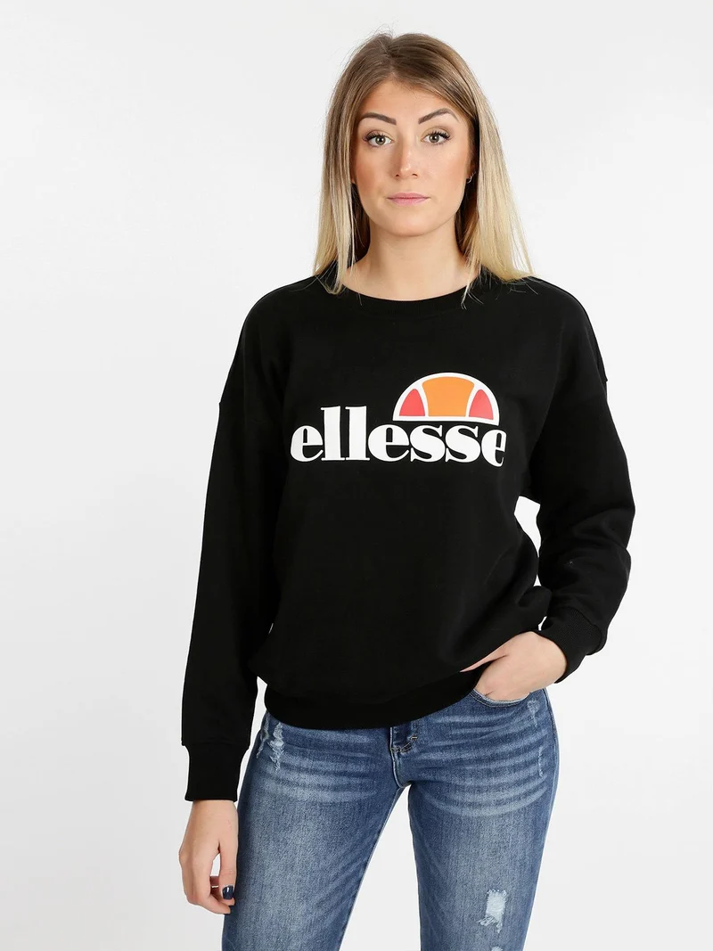 Felpa a girocollo in cotone - nero