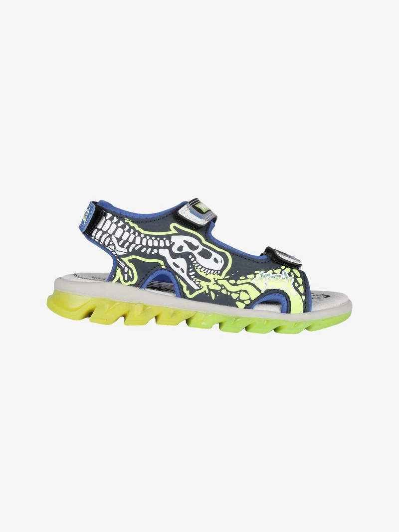Sandali da bambino con stampe e luci - blu scuro