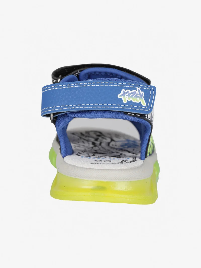 Sandali da bambino con stampe e luci - blu scuro