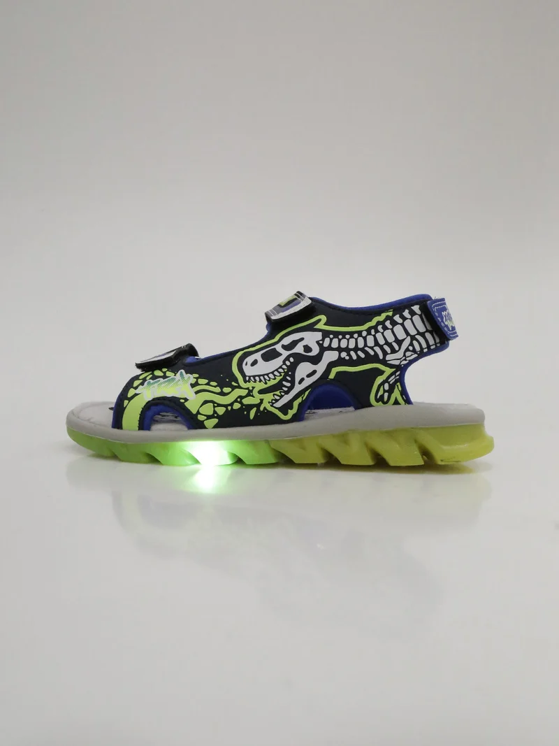 Sandali da bambino con stampe e luci - blu scuro