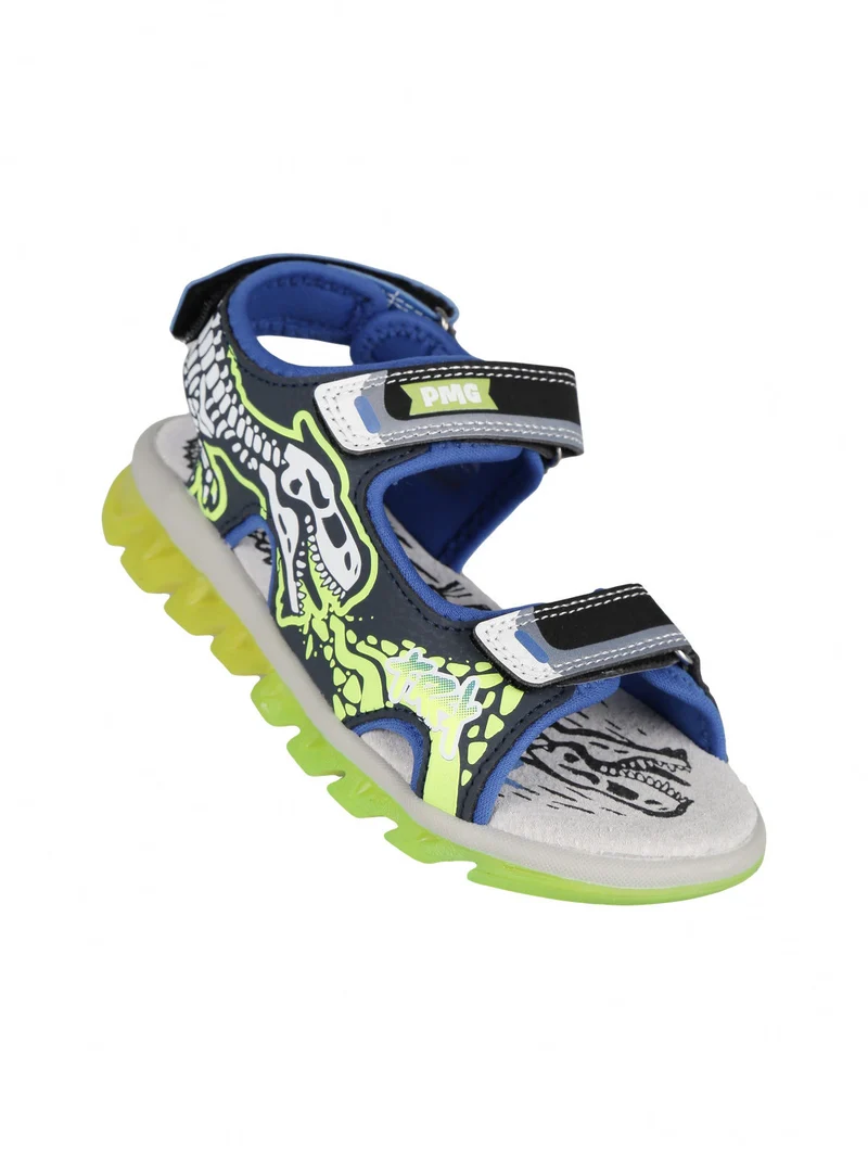 Sandali da bambino con stampe e luci - blu scuro