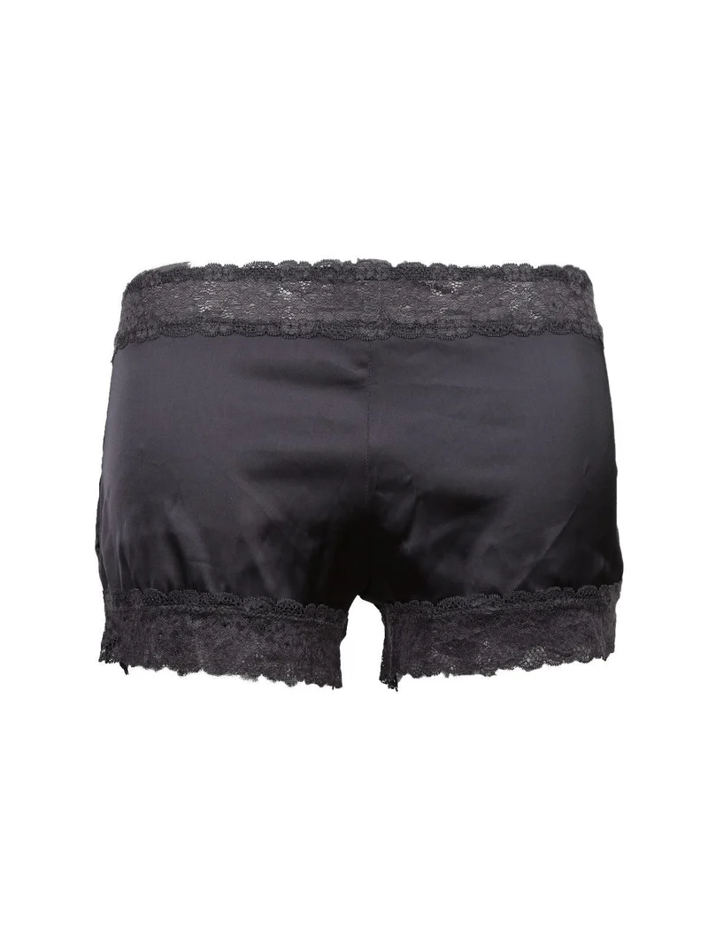 Luxury P0588C Top+culotte con pizzo - nero